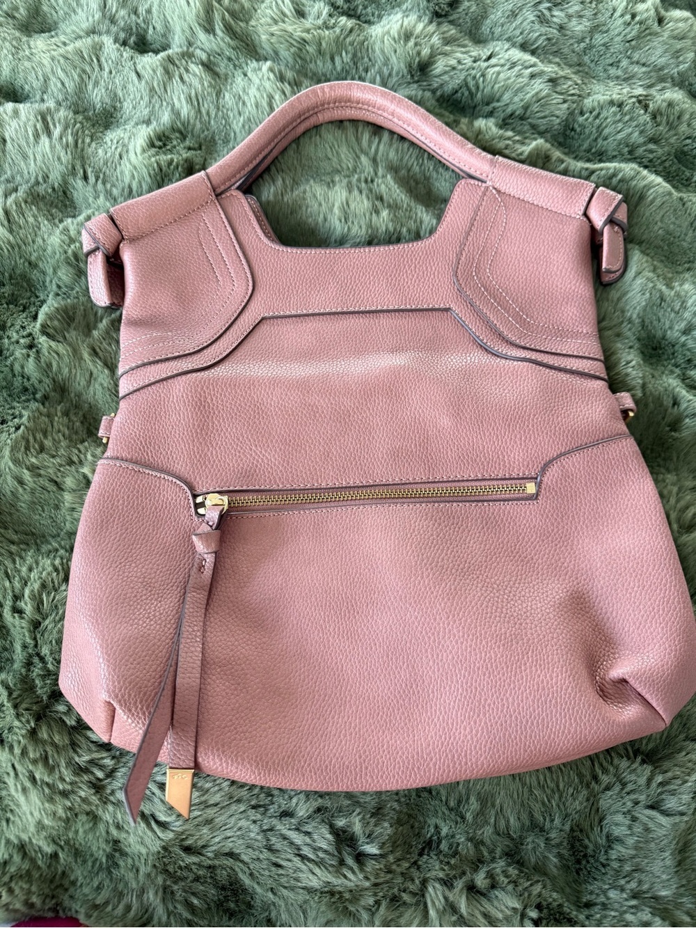 Foley and Corinna Mauve Leather Tote Bag Optional Crossbody Sleek Everyday - Picture 1 of 4